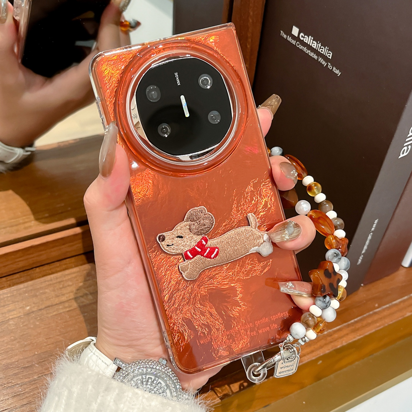 华为三星小米焦糖色IMD高级卡通