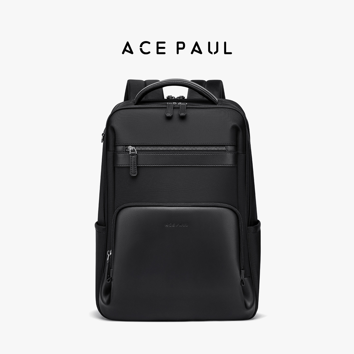 Ace Paul男士双肩包拉链背包光面背负款工装风通勤风大容量电脑包