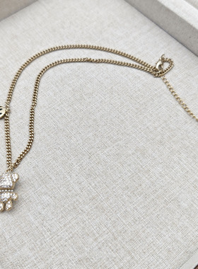 日韩新款小众设计感小熊项链