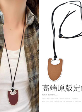 欧美新款简约风气质椭圆吊坠项链