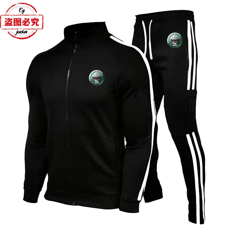 贝纳利摩托车Logo服装休闲运动服男士春秋套装贝纳利车队队服男装