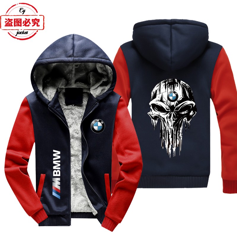 宝马logo机车骑行服男装上衣加绒卫衣BMW M-Power汽车印花赛车服