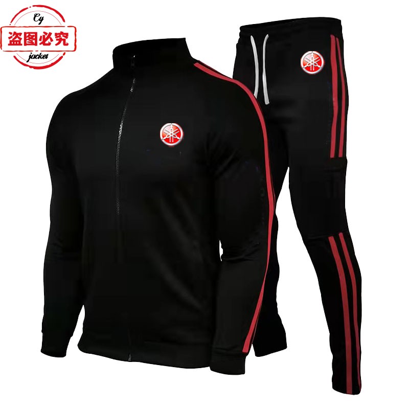 雅马哈摩托车logo印花赛车服休闲运动服男士春秋套装工作服团体服