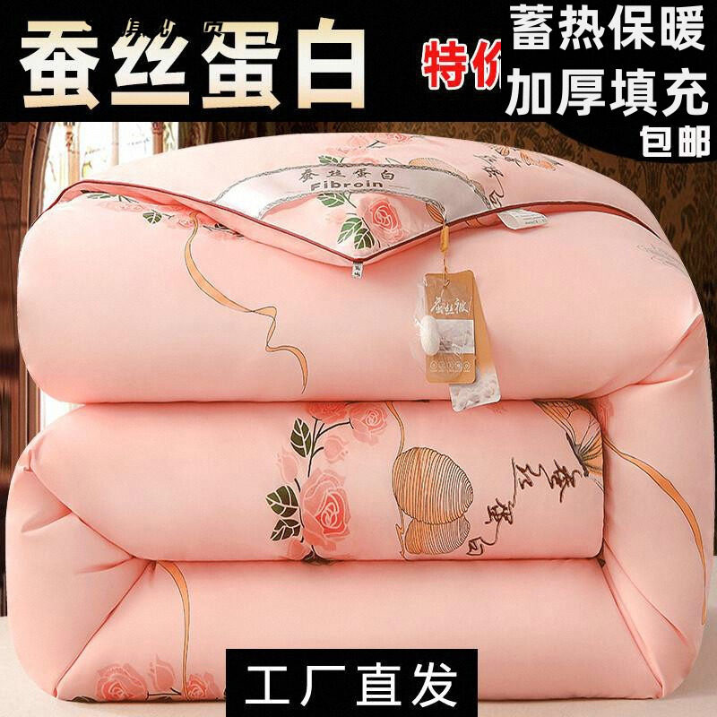 加厚人造蚕丝蛋白被子冬被保暖羽丝棉被芯双人春秋冬天太空被褥芯
