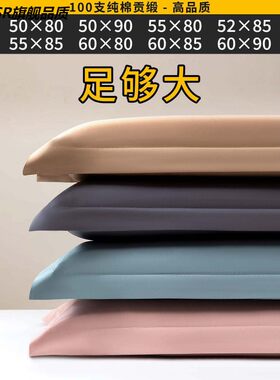 大枕套100支新疆长绒棉一对装全棉纯棉大号枕头套50cmx80cm可定制