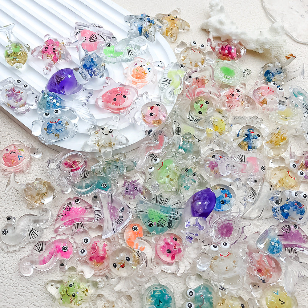 油透明胶手工饰品包包挂件混10款