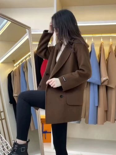 秋冬韩版宽松毛呢外套