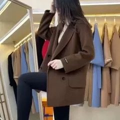 西装领双面羊绒大衣女短款2025年新款秋冬韩版咖啡色宽松毛呢外套,女装/女士精品,毛呢外套,淘宝优惠券,粉丝福利购,淘宝优惠卷