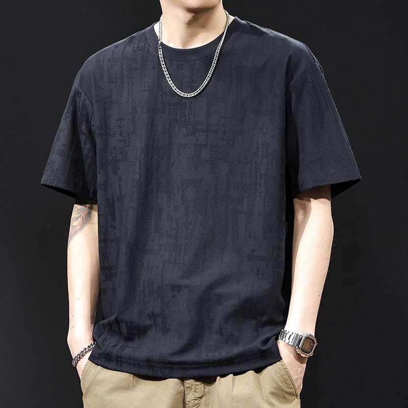 MR.MUDI/穆迪先生大码短袖t桖男士百搭夏季半袖复古宽松五分设计