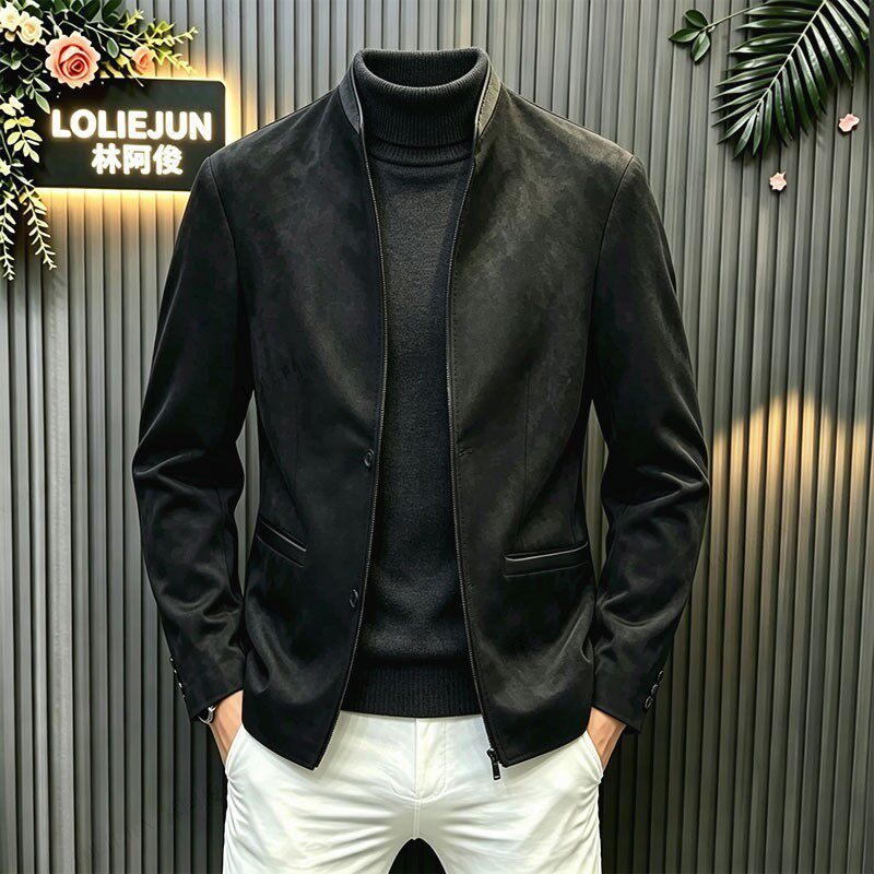 LOLIEJUN/林阿俊男式商务休闲西装秋季复古夹克外套高级感上衣服