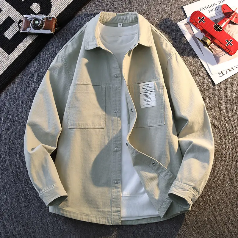 侨迪蒙拉轻奢潮牌纯棉衬衫式外套春季男装高级感夹克春秋工装衣服