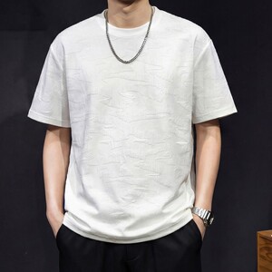 MR.MUDI/穆迪先生美式提花肌理感重磅短袖T恤男夏季2026新款宽松