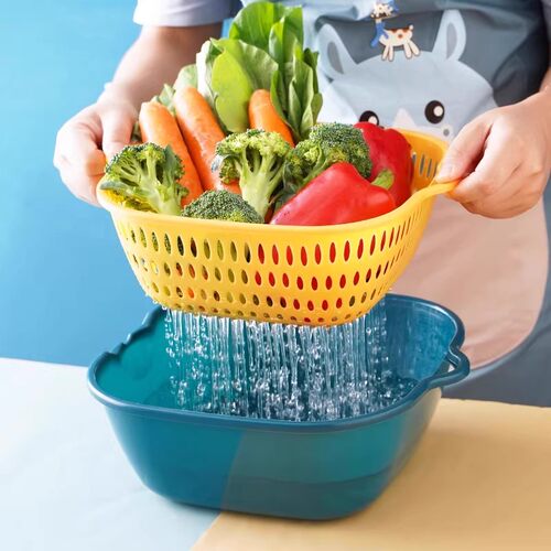 家用双层塑料多功能沥水篮