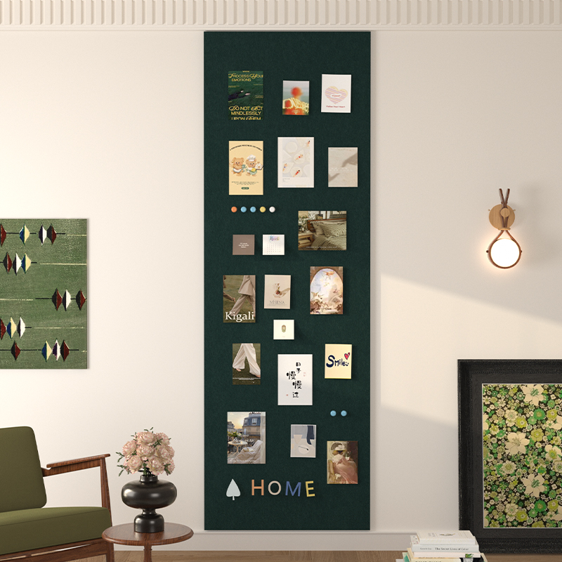 羊毛毡照片墙软木板背景墙记事板挂墙拍立得相片展示板不伤墙免打