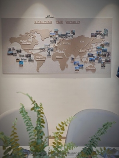 旅游照片墙毛毡墙贴纸墙装饰立体背景墙世界地图签到挂画装饰画