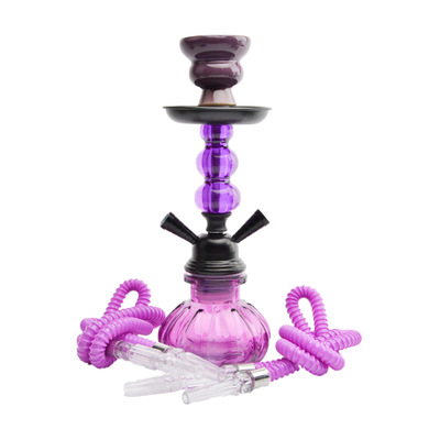 跨境热销双管水烟壶全套三珠小号五色ktv酒吧专用hookah烟斗套装