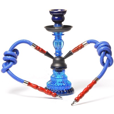 跨境现货小号双管水烟壶全套亚克力玻璃烟筒阿拉伯烟斗套装hookah