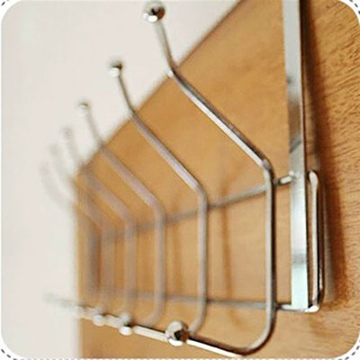 加粗门后挂钩长条挂衣架卧室门双层衣钩衣服挂架免打孔门上置物架