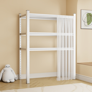 家用防尘帘货架阳台置物架一体靠墙落地多层收纳层架下空式置物架