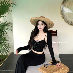 配胸垫可拆卸 26年夏上新韩系纯欲收腰吊带背心 BX2395 edit nice