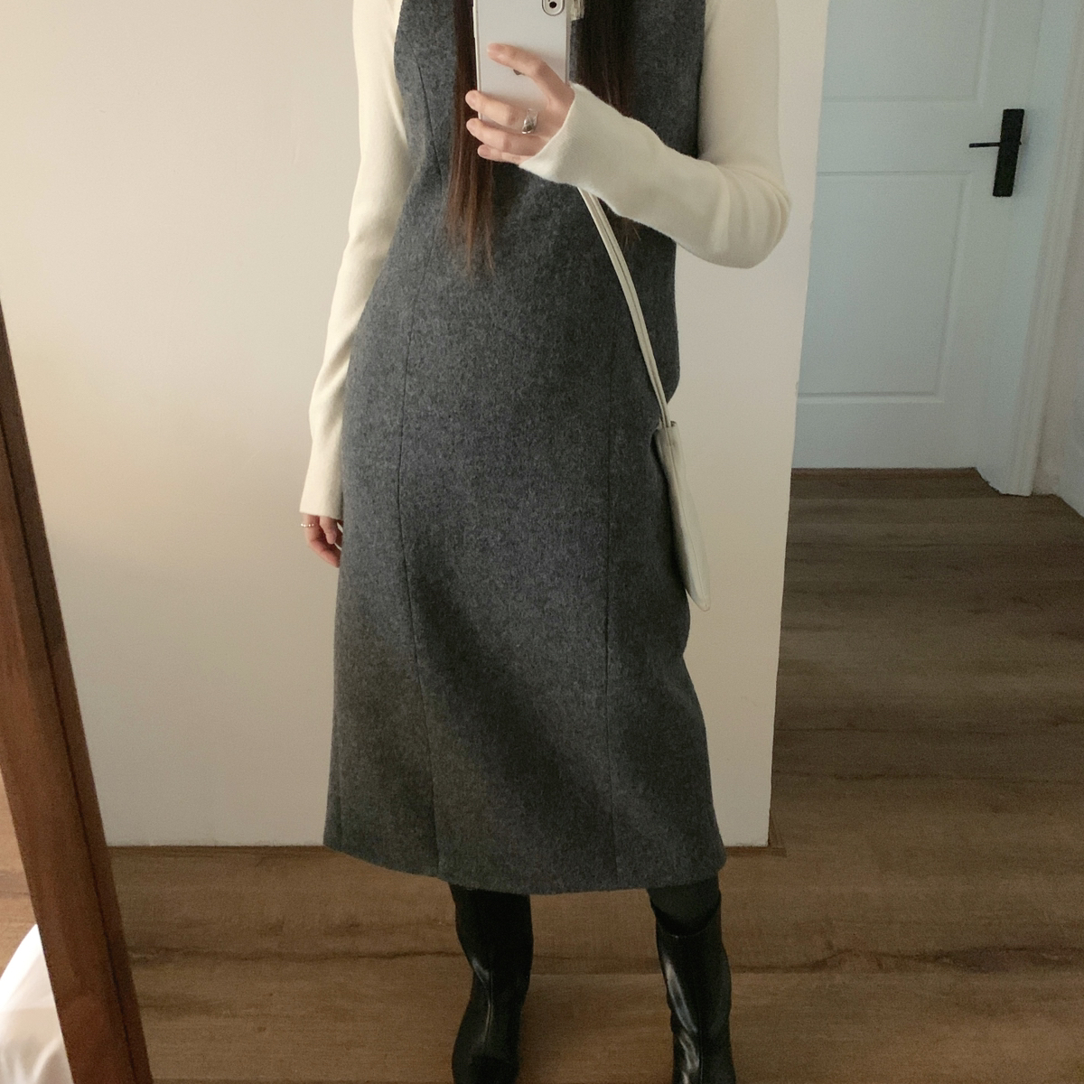 JIN.C/NEVER-冬上新法式气质显瘦背心连衣裙w3091