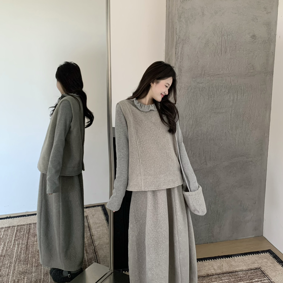 grapestone 葡萄籽-新小红书热搜款后背小纽扣背心(配包包)H1497