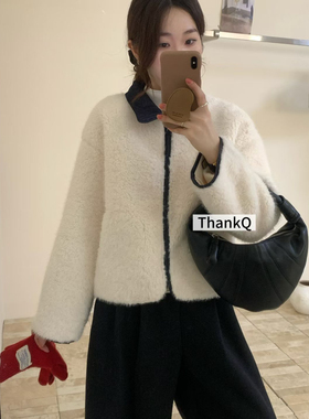 THANKQ-轻奢经典设计感时尚拼接百搭短外套25790