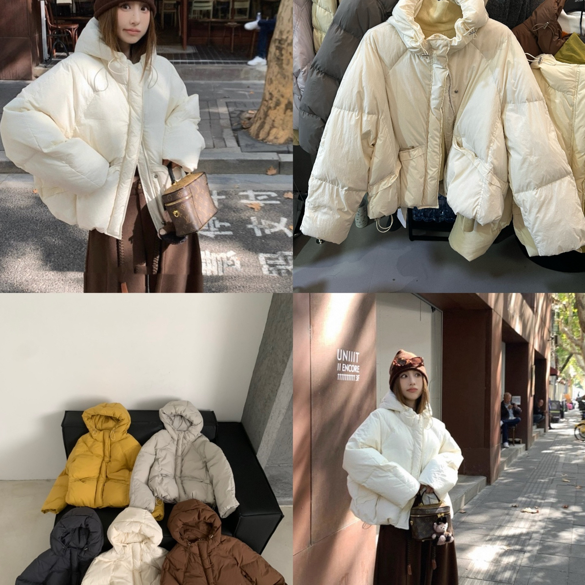 SEVEN-种韩标韩系可爱简约连帽短款加厚面包保暖羽绒服外套25503