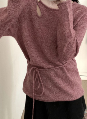 UTIS牧缇-常小金扣暖翼保暖毛衣(配腰绳)（含56.3绵羊毛）57277-1