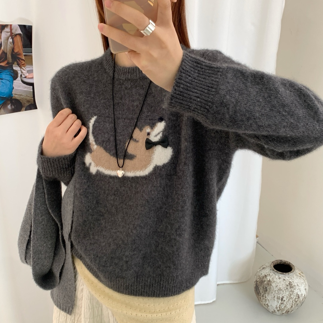 枝里YUNZHILI-针织衫毛衣女2025秋保暖毛衣（含20.4绵羊毛）97025