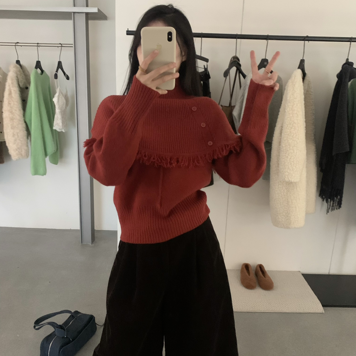 ZEPE/AT SEASON-减龄斗篷流苏软糯套头两件套针织衫(配披肩)3536