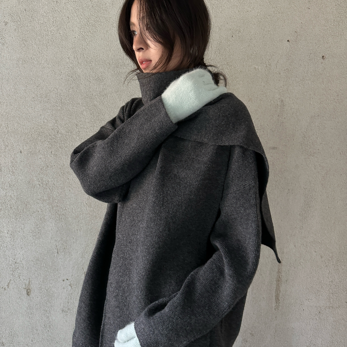 MENT WITH YOU -雷系老钱风保暖毛衣(配围巾)（含5羊毛）ALTER897