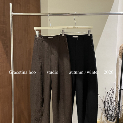 GRACETINA HOO-简高智感通勤百搭慵懒随性休闲裤(含5羊毛)KA6223