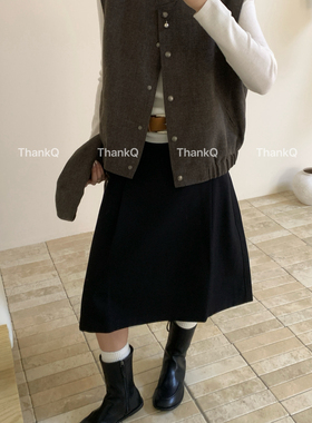 THANKQ-韩系休闲呢料马甲25630-1