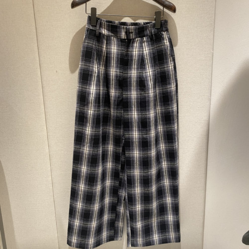 HYC（JVV SISTER副牌）-秋上新复古黑白格纹宽松休闲裤21002
