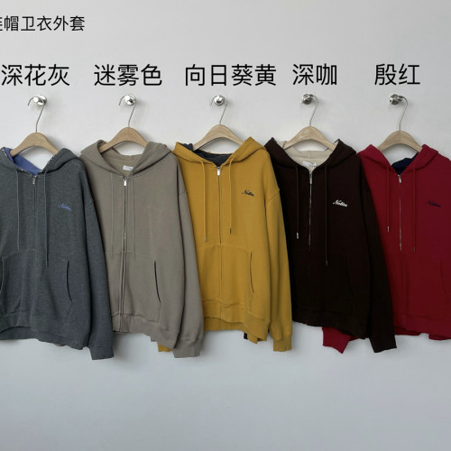 11AN-复古潮流撞色帽领拼接设计卫衣外套(含10棉料)A62779