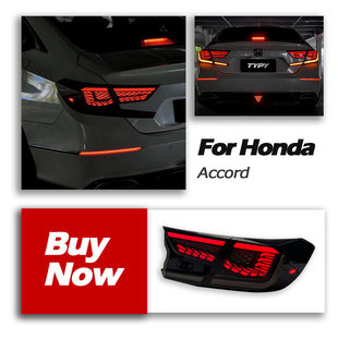 LED龙鳞款 十代雅阁尾灯总成改装 后尾灯流光转向灯 22款 适用于18