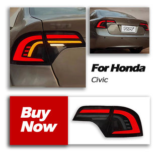 LED后尾灯行车灯流光转向 本田八代思域尾灯总成改装 适用于06 11款