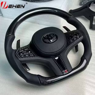 CS碳纤维运动方向盘总成LED 牛魔王改装 适用丰田SUPRA速跑A90 MKV
