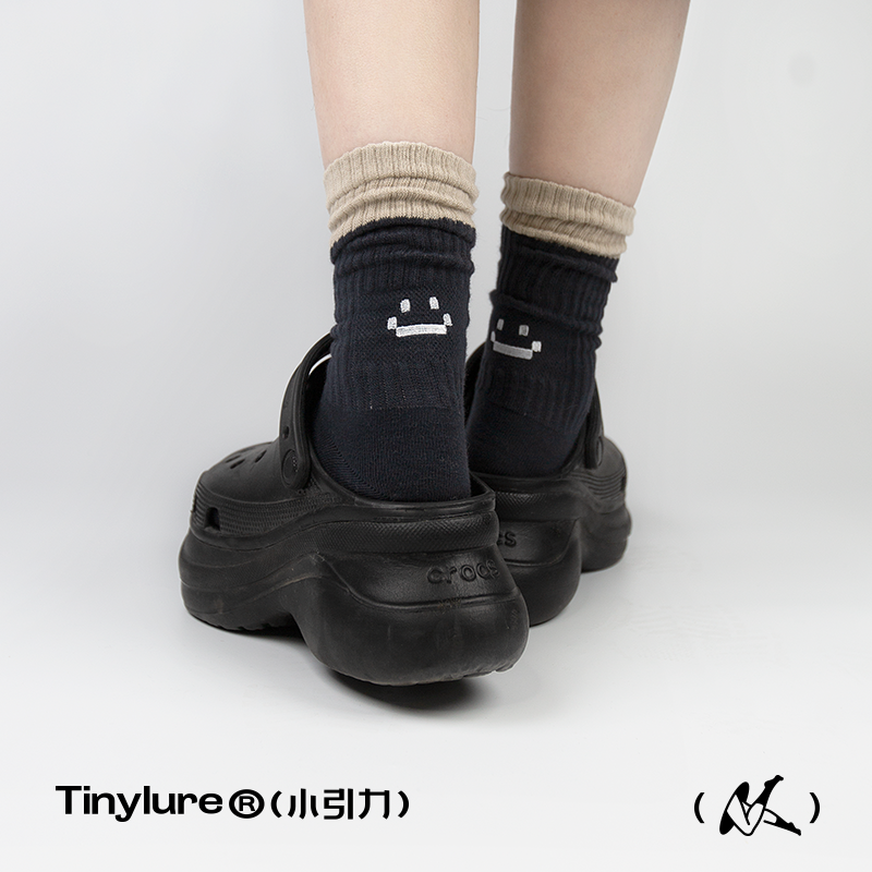 小银联保暖男女棉拼色堆堆袜加热