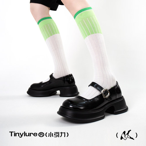 竖纹抽条夏季显瘦小腿袜
