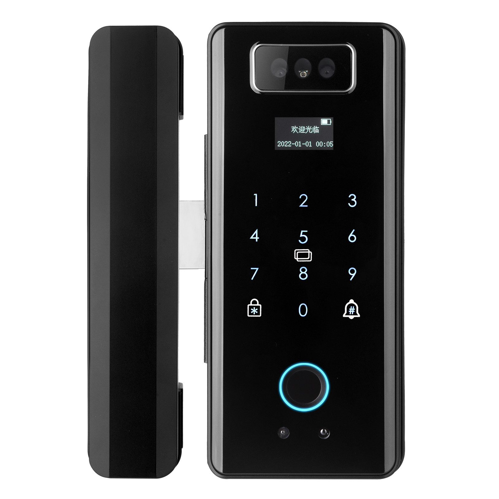 办公室免开孔玻璃门锁操作方便