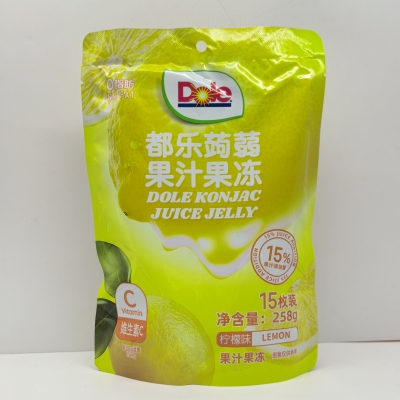 dole都乐蒟蒻果汁果冻258g(15枚）柠檬风味0脂肪休闲解馋小零食