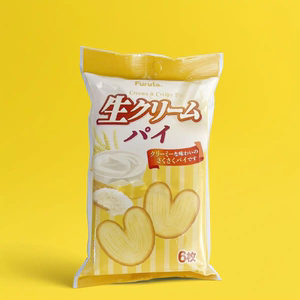 日本进口富璐达生乳奶油蝴蝶酥饼干巧克力味夹心曲奇饼干点心零食