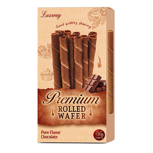 印尼进口乐卡斯巧克力味爆浆威化卷120g（内10支）巧克力棒零食