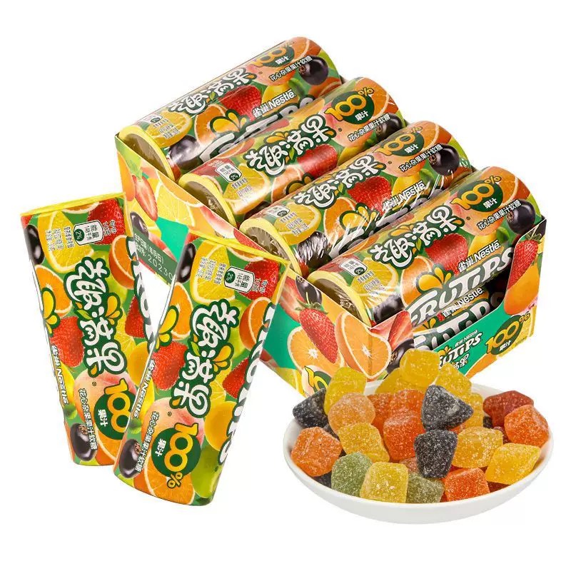 临期特价 雀巢Nestle趣满果水果汁软糖橡皮糖花心杂果儿童糖果30g