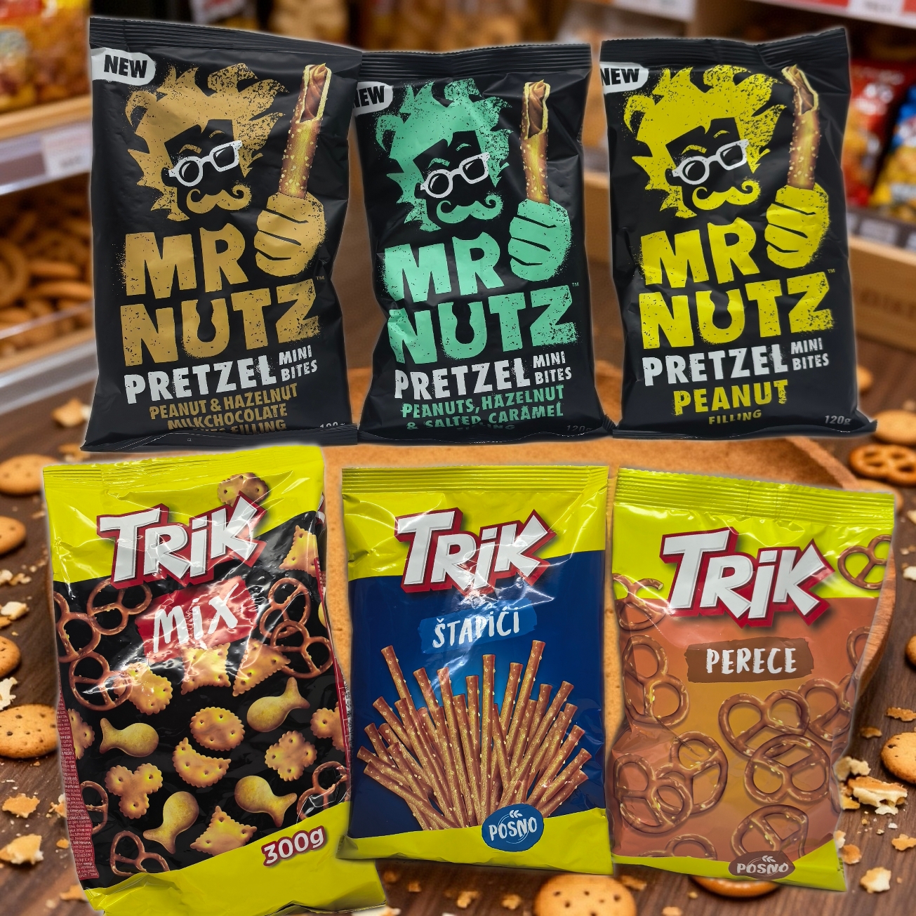 塞尔维亚多恩海盐脆棒注心饼干/布雷结聚会咸脆多口味休闲小零食