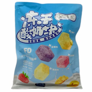 囧囧队长FD冻干酸奶块120g草莓蓝莓黄桃芒果4种水果儿童休闲零食