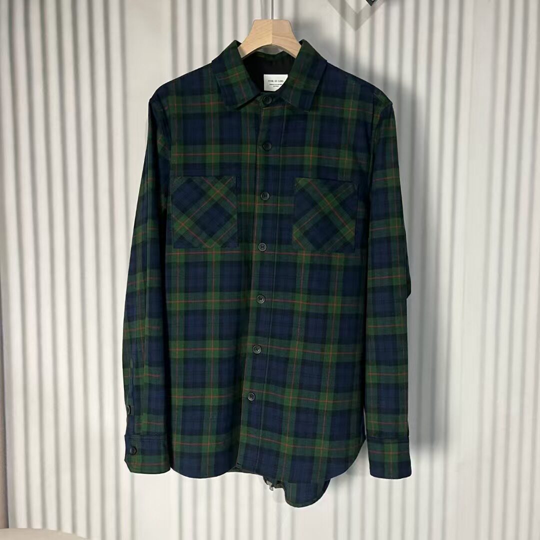 明亮叔出品3rd背拉链格子衬衫图片