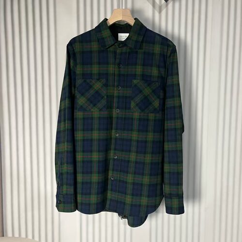 明亮叔出品3rd背拉链格子衬衫